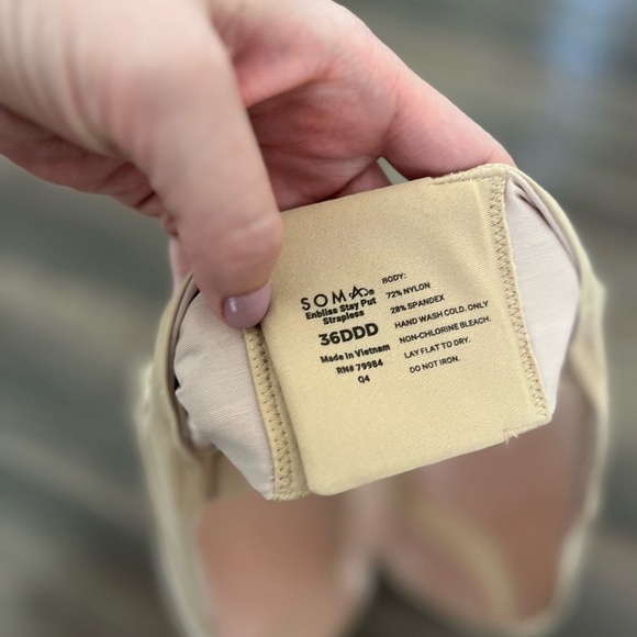 Soma Bra Womens' 36DDD Enbliss Stay Put Beige Underwire - Picture 3 of 4